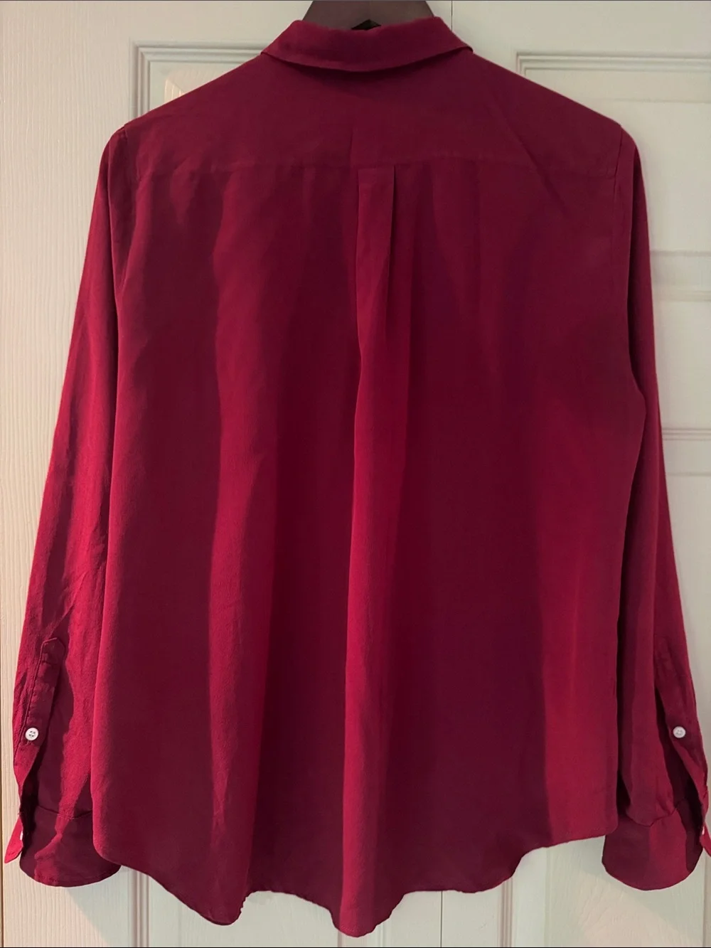 J. Crew Burgundy Silk Shirt Size 12
